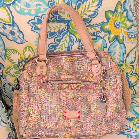 Sakroots Pastel Floral srquined Shoulder Bag Or Handbag - Picture 1 of 13